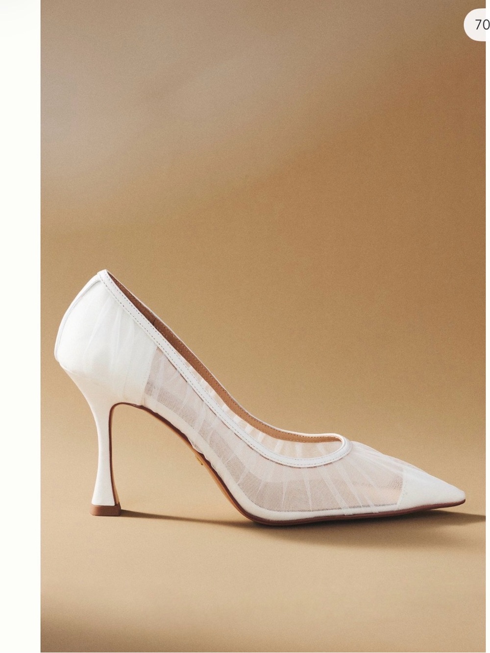 Anthropologie Women's White Mesh Pointed-Toe Pump